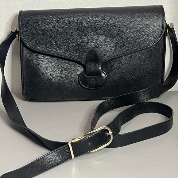 Dior Vintage Crossbody Bag Handbag Purse Black Leather - Made in France - Picture 1 of 13
